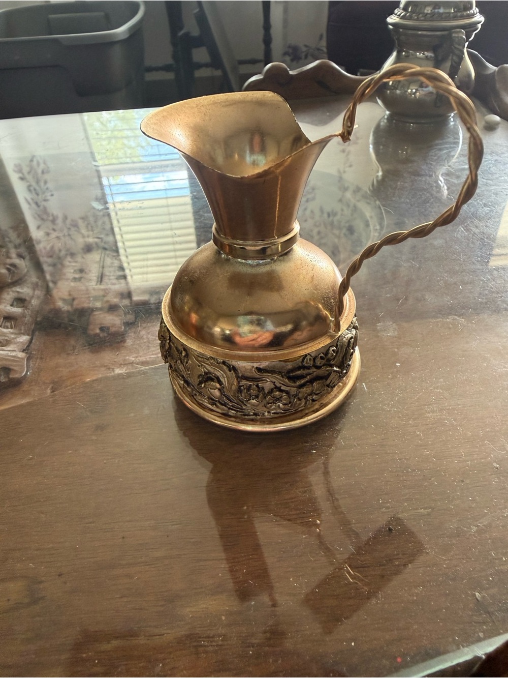 Vintage Italian Brass Mini Pitcher Vase Bomboniera